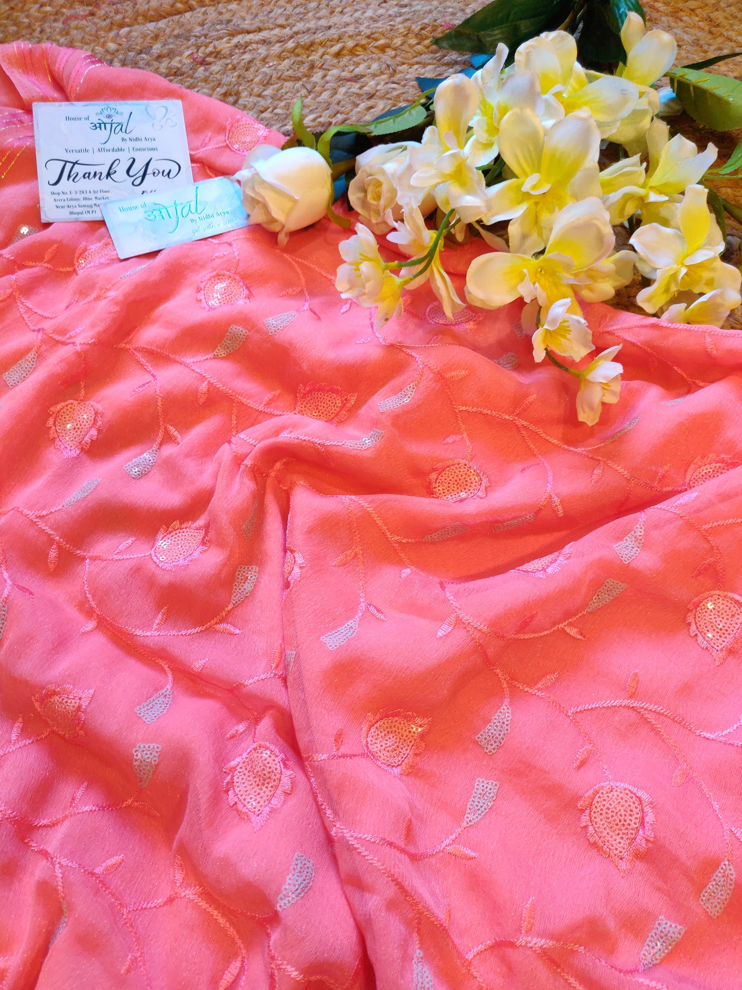 Shimmer Chiffon Saree